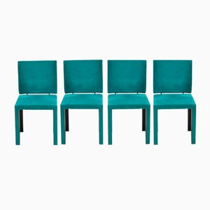 Green Velvet Acara Dining Chairs by Paolo Piva for B&B Italia, Set of 4