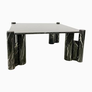 Mid-Century Black Marble Square Coffee Table, 1970s