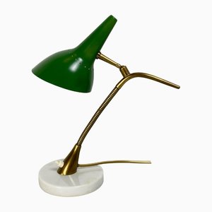 Mid-Century Italian Modern Metal & Marble Table Lamp, 1950s