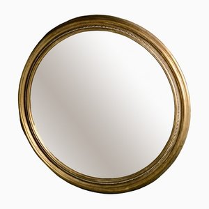 Patinierter Spiegel mit goldenem Holzrahmen