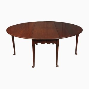 Large Georgian Mahogany Drop Leaf Dining Table