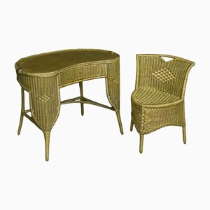 Basket Weave Desk and Chair by Aster, Set of 2