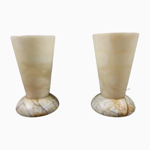 Small Alabaster Table Lamps / Night Lamps, 1980s, Set of 2