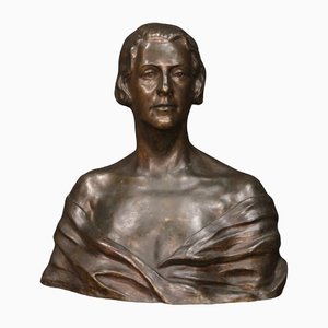 Art Deco Bust of Lady, 1930s, Bronze