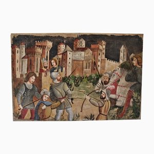 Medieval Battle Scene, Tear-off Fresco
