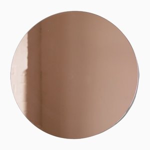 Orbis™ Rose Gold / Peach Tinted Round Minimal Frameless Mirror - Large by Alguacil & Perkoff LTD