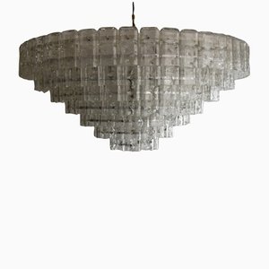 XXL Mid-Century Modern Murano Mundgeblasene Glas Deckenlampe von Doria für Doria Leuchten