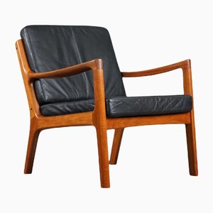 Leather Senator Chairs by Ole Wanscher for France & Søn, 1950s