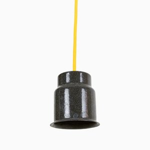 Lámpara colgante de estaño en negro, años 60