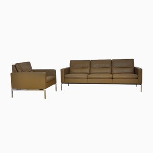 Leather Sofa and Armchair by Hans Peter Piehl for Wilkhahn, 1960s, Set of 2