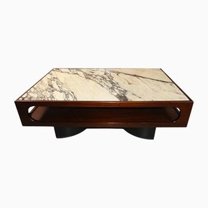 Rosewood & Marble Coffee Table, 1970s