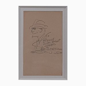 Chester Gould, Dick Tracy, 1987, Pencil on Paper, Framed