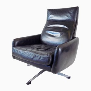 Black Leather Chair, 1960s