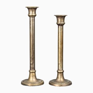 Empire Brass & Silverplated Candlestick, France, Set of 2