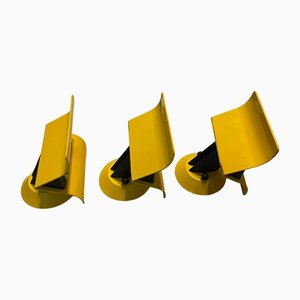 Mid-Century Italian Yellow Metal Sconces, Set of 3