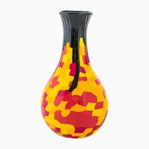 Handmade Multicolored Murano Glass Vase by Angelo Ballarin