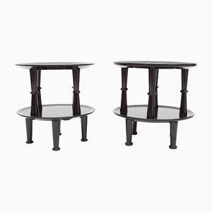 Black Lacquered Side Tables, 1950s, Set of 2