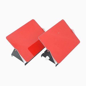 Mid-Century Modern Red Metal CP-1 Wall Light by Charlotte Perriand, 1960, Set of 2