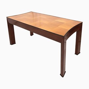 Art Deco Italian Mahogany Dining Table by Osvaldo Borsani, 1950s