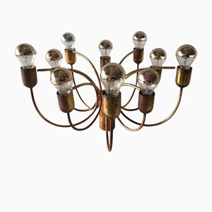 Lámpara de araña alemana con 10 brazos en forma de arco de Cosack Leuchten, años 70