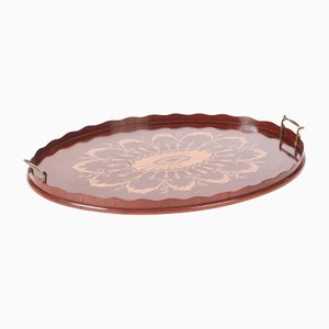 Antique Edwardian Inlaid Mahogany Tray