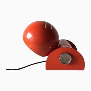 Space Age Italian Orange Metal Adjustable Ball Shade Desk or Wall Lamp by Enrico Tronconi, 1970s