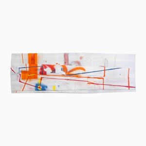 Peter Soriano, Lic (orange), 2015, Bombe de Peinture, Crayon, Encre, Aquarelle sur Papier