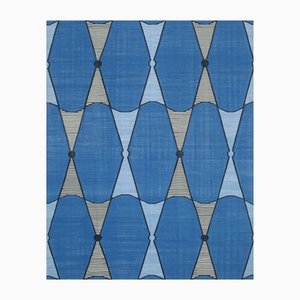 Tapis Dhurrie Bleu