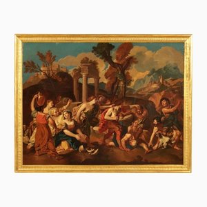 Moses and the Daughters of Jethro, 1700s, Tempera on Paper, Framed