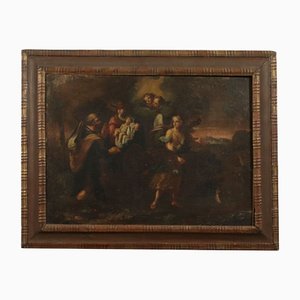 The Flight Into Egypt, 18th-Century, Oil on Canvas, Framed