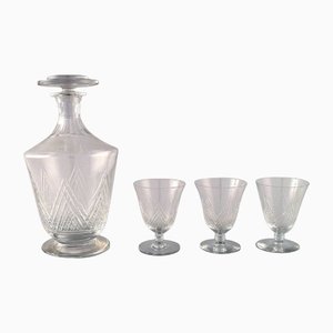 Clear Mouth-Blown Crystal Glass Sherry Set, Set of 4