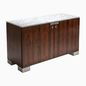 Carrara Marble and Rosewood Cabinet by Alfred Hendrickx