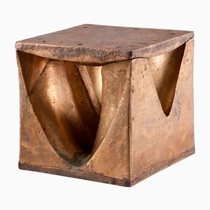 Solid Brass Cube Shaped Artwork