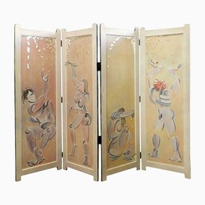 20th Century Painted Screen Divider by Mikel Dalbret