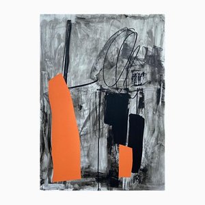 Adrienn Krahl, Balance, 2021, tinta, pastel al óleo y carboncillo sobre papel