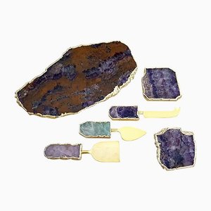 Agate Cheese Board Set, Set of 6