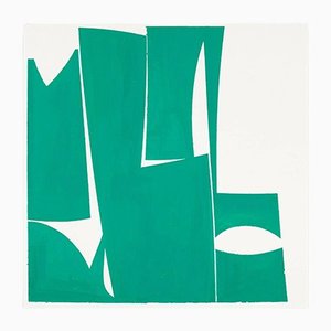 Joanne Freeman, Covers 24-Green A, 2015, Gouache sur Papier Khadi Fait Main