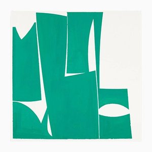 Joanne Freeman, Covers 24-Green A, 2015, Guazzo su carta Khadi fatta a mano