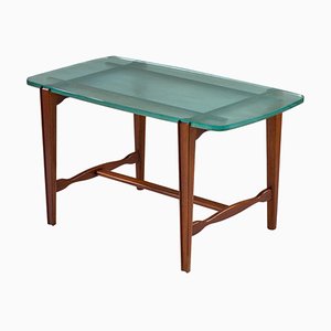 Swedish Modern Coffee Table in Mahogany and Glass, 1940s