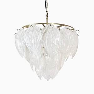 Chandelier with Frosted Glass Leaves