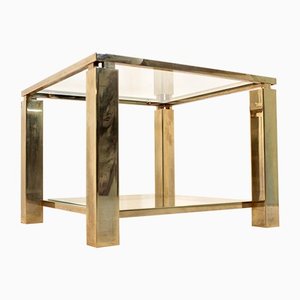 Gold-Plated Glass Side Table