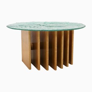 Table Basse Sculpturale avec Plateau en Verre par Heinz Lilienthal
