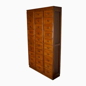 Dutch Oak Apothecary Filing Cabinet with Folding Doors, 1930s