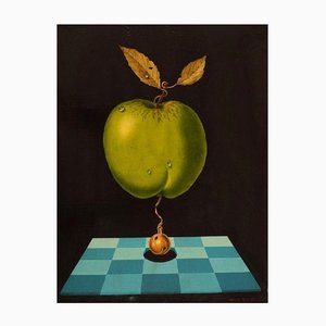 Max Danton, Nature Morte Surréaliste, 1980s, Huile sur Toile