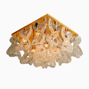 Massive Catena Murano Glass Flush Mount Chandelier by J.T. Kalmar, 1970s