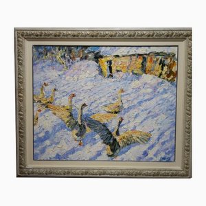Georgij Moroz, Geese in the Snow, 2007, Oil on Canvas