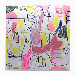 Manuela Karin Knaut, Living the High Life, 2022, Acryl, Sprühfarbe, Marker und Öl auf Leinwand