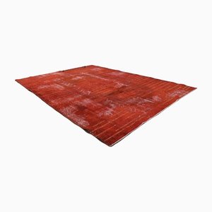 Tapis Vintage en Laine Rouge Orange, Turquie