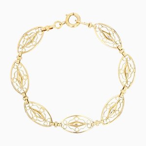 Französisches Filigranes Gliederarmband aus 18 Karat Gelbgold, 1950er