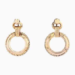 20th Century French 18 Karat Rose Gold Dangle Earrings, Set of 2